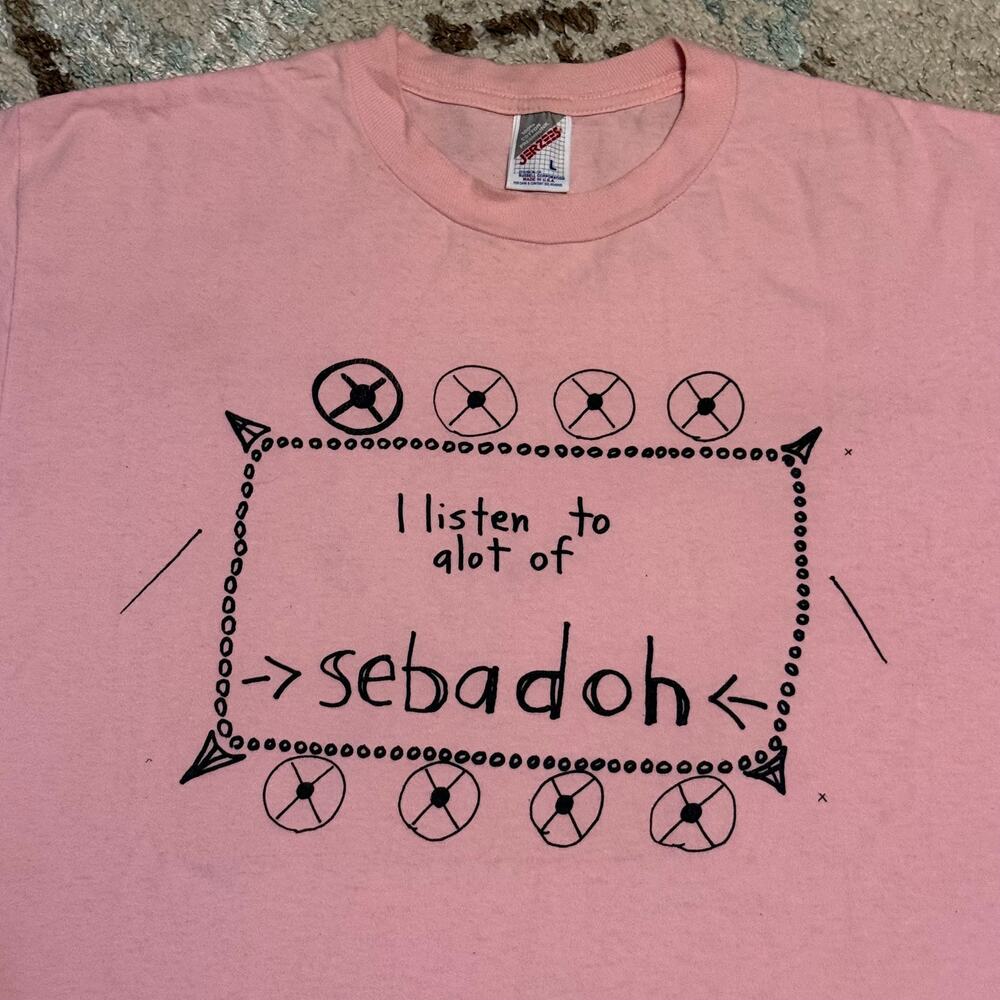 Vintage 90s I listen to a lot of Sebadoh Shirt Size Large Pink Lou Barlow